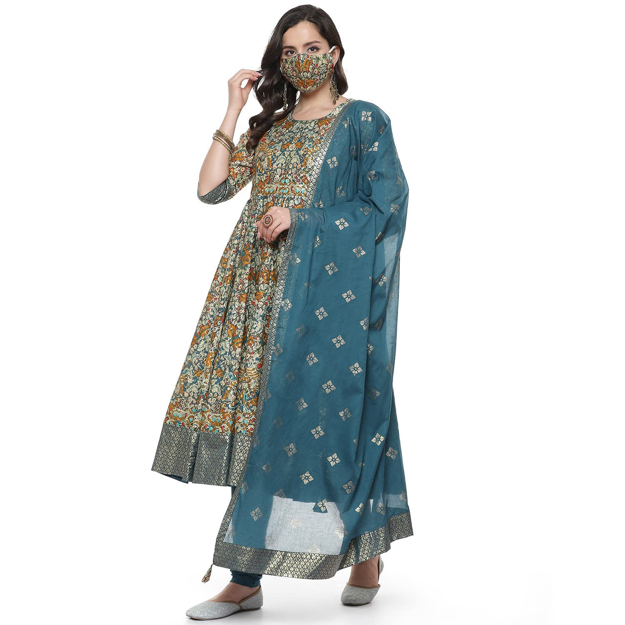 BIBA Women's  Cotton Salwar Suit Set