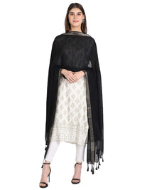 THE WEAVE TRAVELLER Women's  Solid Cotton Blend Dupatta