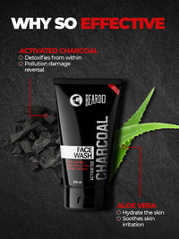 Beardo Activated Charcoal Facewash & Bodywash Combo |Deep Pore Cleansing|Removes Dirt & Impurities|Pollution Damage Control|Oil Control|For Men 100ml