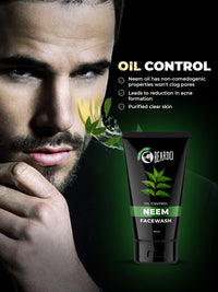Beardo Purifying Neem Face Wash for Oil Control, 100ml | Soothes & Heals | Daily facewash for men | Face Wash For Oily Skin Acne, Pimple And Oil Control With Glowing Skin