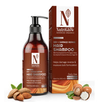 NutriGlow Advanced Organics Bio Dry and Damage Repair Shampoo With Almond Oil For Daily Use, Enhance Hair Volume,Repair Damage Hair, 300 ml