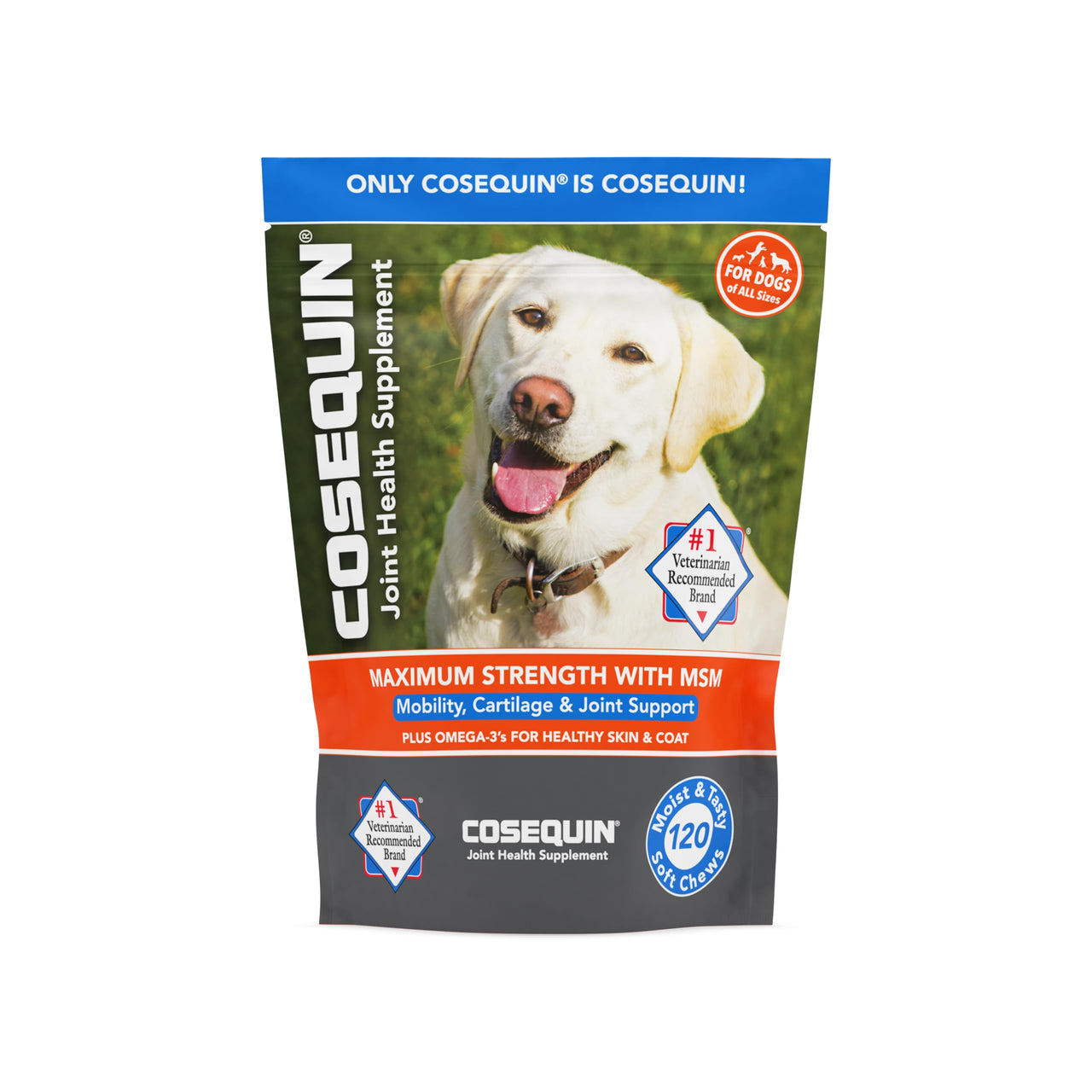 Cosequin Joint Health Supplement for Dogs - With Glucosamine, Chondroitin, MSM, and Omega-3's , 120 Soft Chews