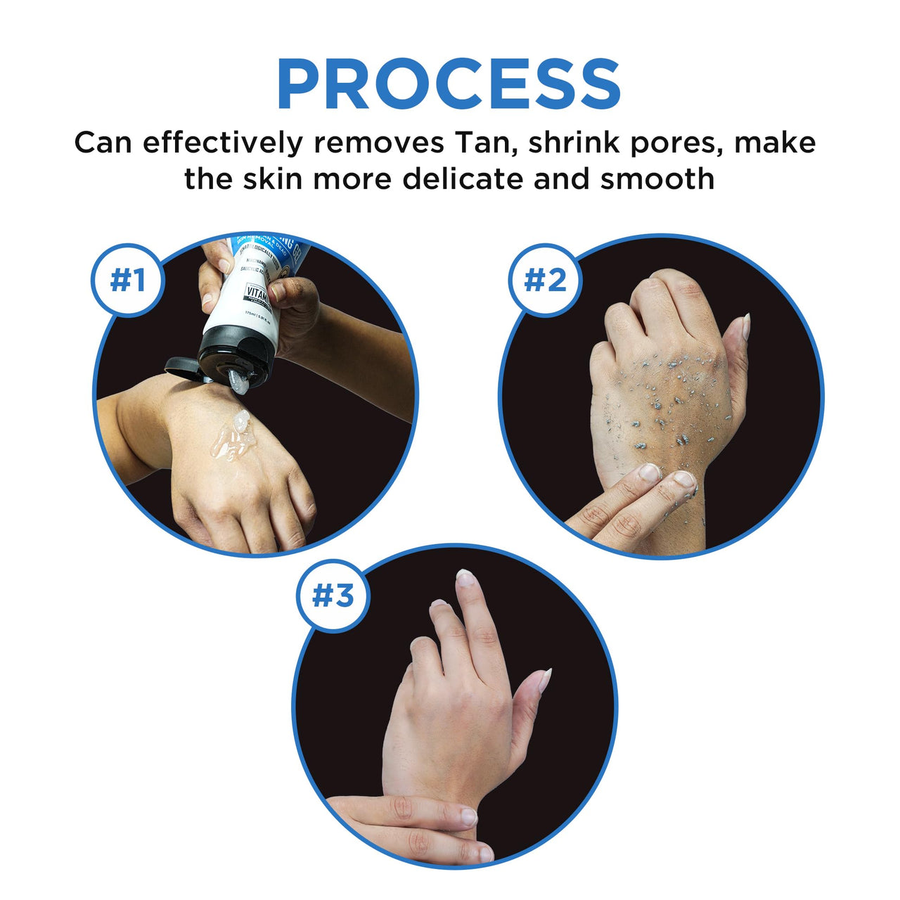 ORGATRE Magic Exfoliating Scrub Gel | Instant Tan & Dead Skin Removal for Face & Body | Dermatologically Tested with Niacinamide 0.001%, Glycolic Acid 0.10%, Salicylic Acid 0.01% & Hyaluronic Acid | 175ml Tan Removal Cream & Detan Gel