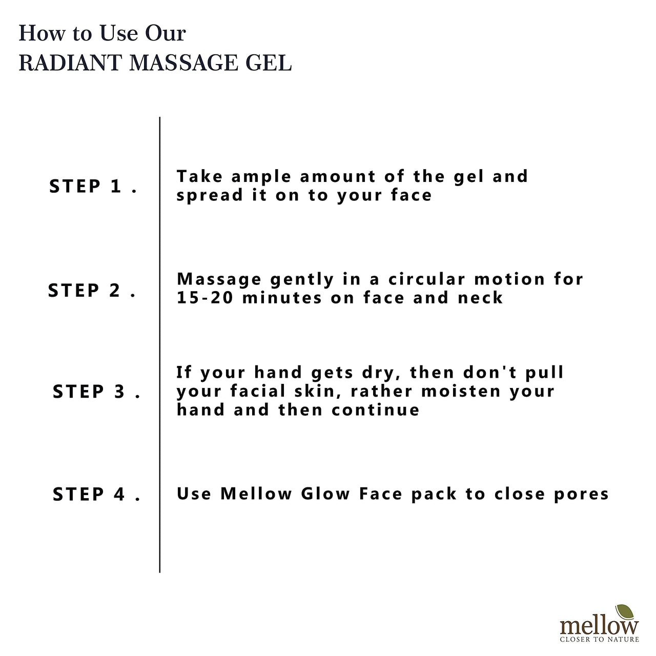 Mellow Herbals Facial Massage Gel | Ayurvedic Glow Boost for Oily & Acne-Prone Skin | Tightens, Hydrates & Revitalizes with Bergamot, Germanium Oil & Neem | Paraben-Free | 50g