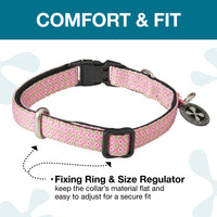 Max & Molly Soft Padded Neoprene Dog Collar w/Smart ID Gotcha! QR Pet Safety Tag, Durable, Waterproof, Anti-Stink, Machine Washable Collar for Dogs, Retro Pink Pattern, XS XS (9-14