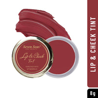 Seven Seas Lips & Cheek Tint Combo Pack of 2 | Matte Natural Blush for Women | Lip Tint with Vitamin E | Nourishing Cheek Tint (Edgy Red)