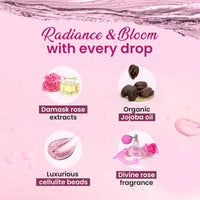 Dabur Gulabari Shower Gel-Damask Rose & Jojoba Oil - 250ml | Rose Extract Beads for Exfoliation | Damask Rose Fragrance | No Parabens & Silicones | 99% Pure Glycerine | 100% soap free body wash