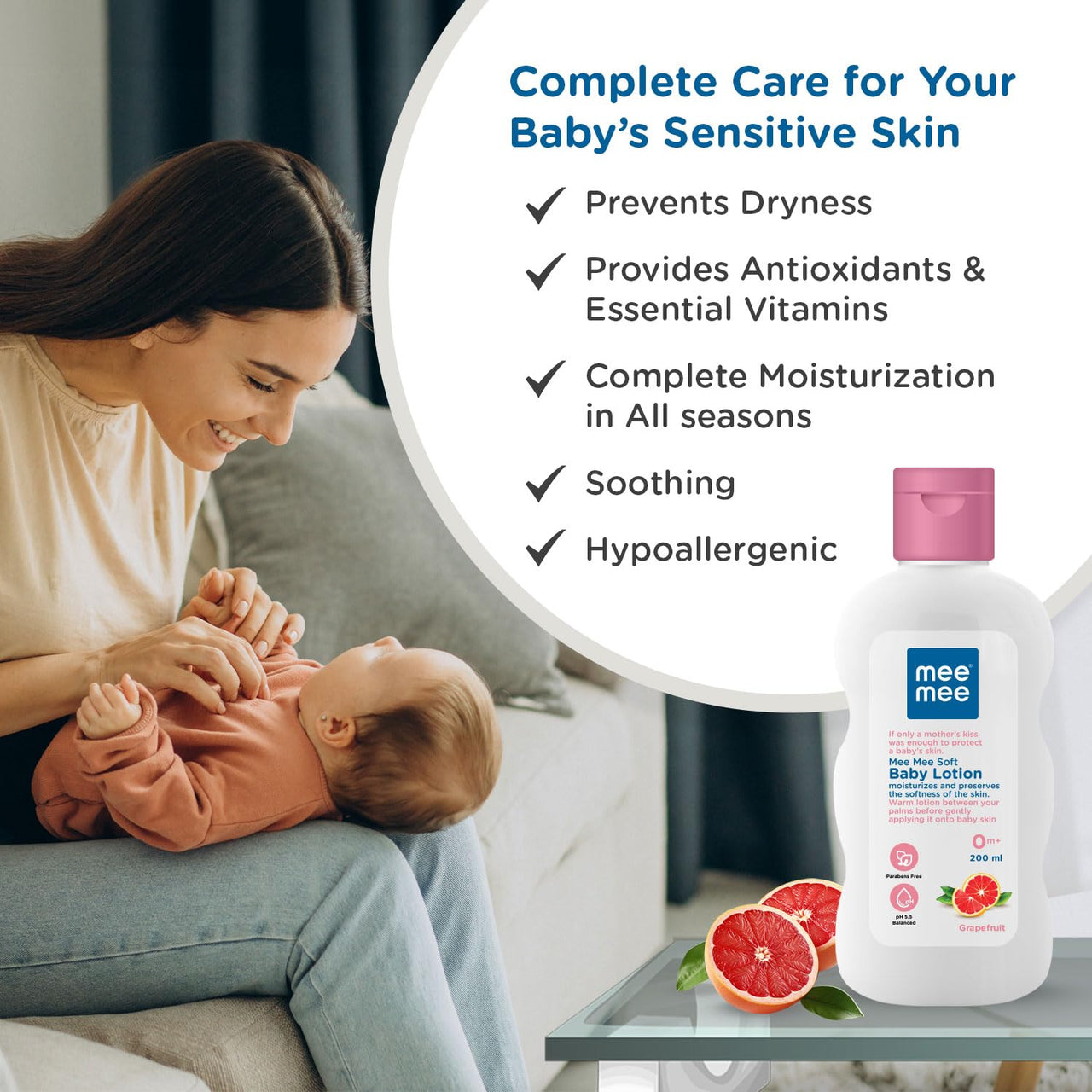 Mee Mee Chamomile and Fruit Extracts Baby Lotion (200ml) | Nourishing Care for Gentle Baby Skin | Enriched With Chamomile And Fruit Extracts | pH balanced | Ideal For All Skin Types