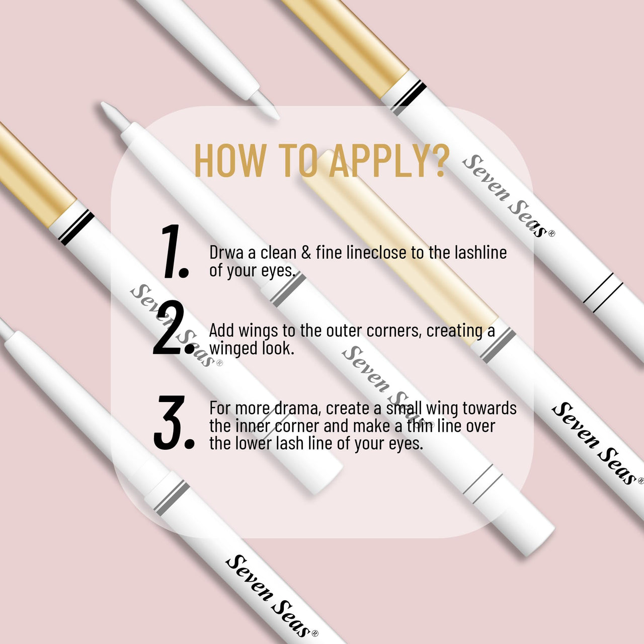 Seven Seas Glide On Color Kajal - White, Waterproof and Smudgeproof | All Day Revolving Kajal | Non Transferable and Long Lasting Stay up to 24 Hours | 0.35g