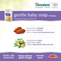 Himalaya Gentle Baby Wipes, 72 Wipes,White & Gentle Baby Soap (4N*75g)