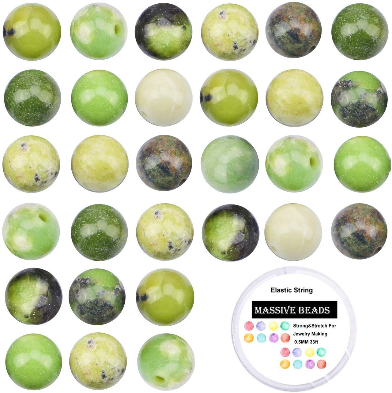 100Pcs Natural Crystal Beads Stone Gemstone Round Loose Energy Healing Beads with Free Crystal Stretch Cord for Jewelry Making (Australian Chrysoprase, 6MM) Australian Chrysoprase