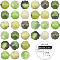 100Pcs Natural Crystal Beads Stone Gemstone Round Loose Energy Healing Beads with Free Crystal Stretch Cord for Jewelry Making (Australian Chrysoprase, 6MM) Australian Chrysoprase