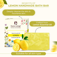Passion Indulge Handmade Soap Natural Lemon Bath Bar - (Pack of 3)