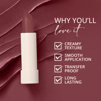 Carlton London Creamy Matte Stardust Bullet Long Stay Lipstick |Enriched with Vitamin E, Castor oil | Intense Colour, Moisturised Lips, Smooth & Light |Upto 8 hrs- 4Gm. (Bare Berry)