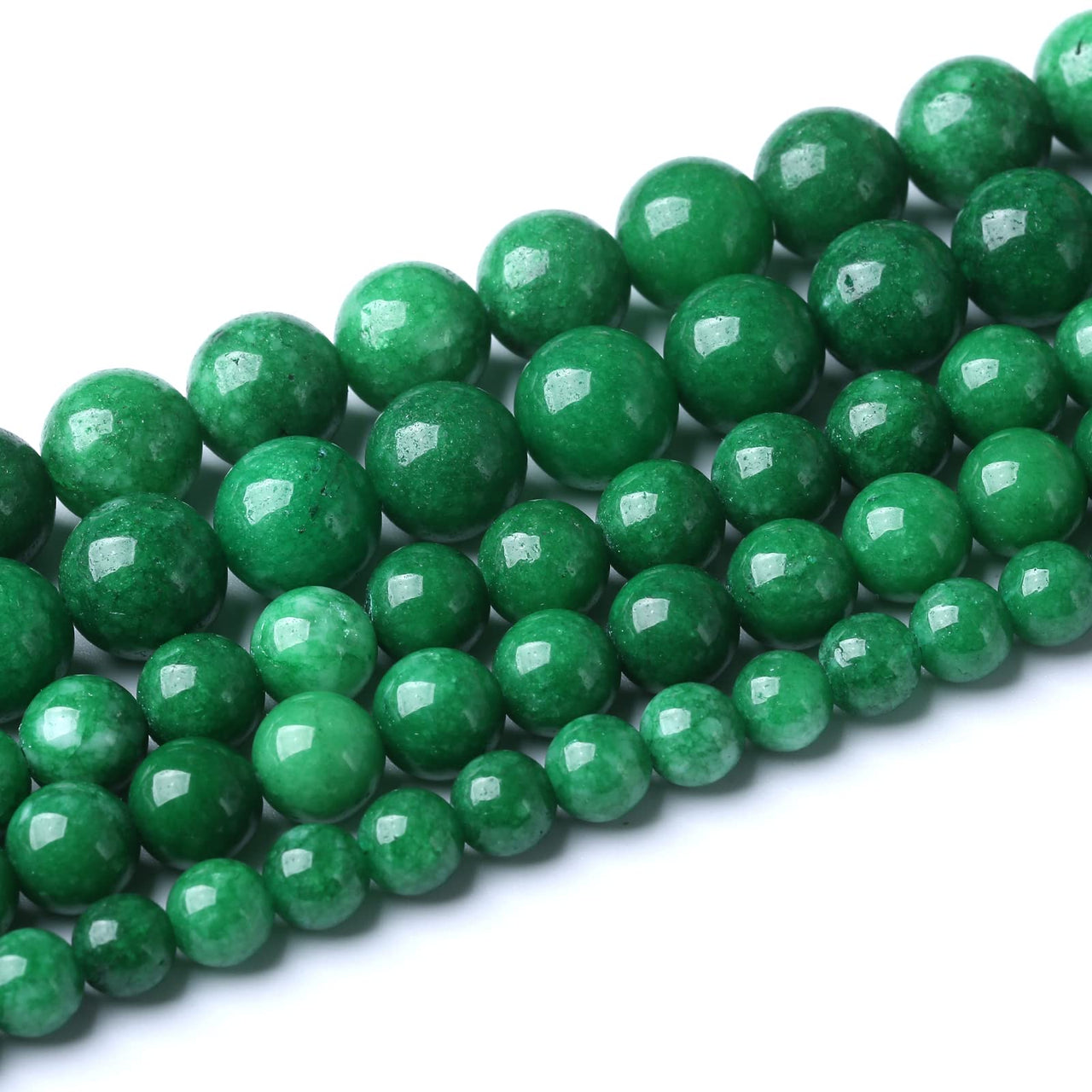 45pcs 8mm Natural Green Cloud Jades Beads Round Loose Gemstone Crystal Energy Healing Power Stone Beads for Jewelry Making DIY Bracelet (8mm, Green Cloud Jades)