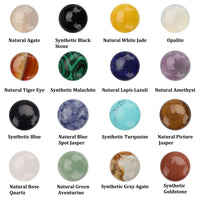 SUPERFINDINGS 16PCS Half Round Gemstones Cabochon 20mm Flat Back Gemstone Cabochons 16 Color Healing Quartz Chakra Crystal Stone for Bracelet Necklace Jewelry Making 16 Colors