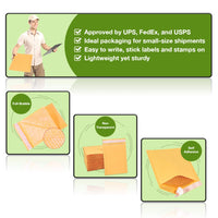 #5 Kraft Bubble Mailers 10.5x16 Inches Shipping Padded Envelopes Self Seal Waterproof Cushioned Mailer 10 Pack, Gold (KBMVR_10.5X16-10) #5 10.5X16