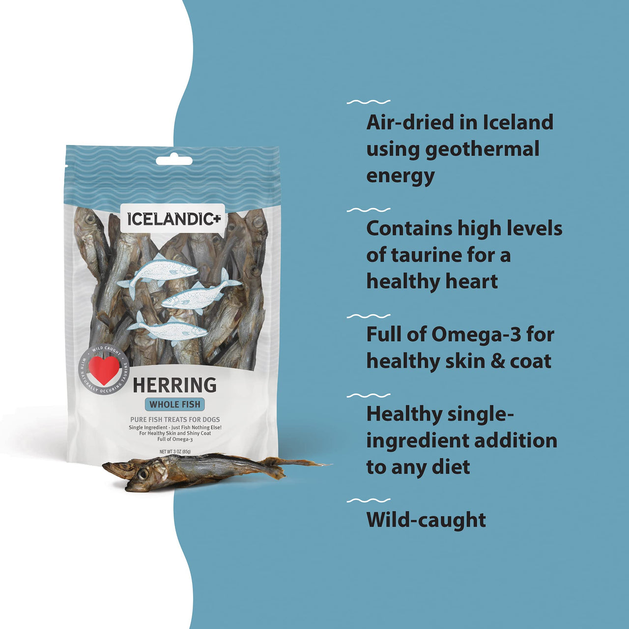 Icelandic+ Herring Whole Fish Dog Treat 3-oz Bag