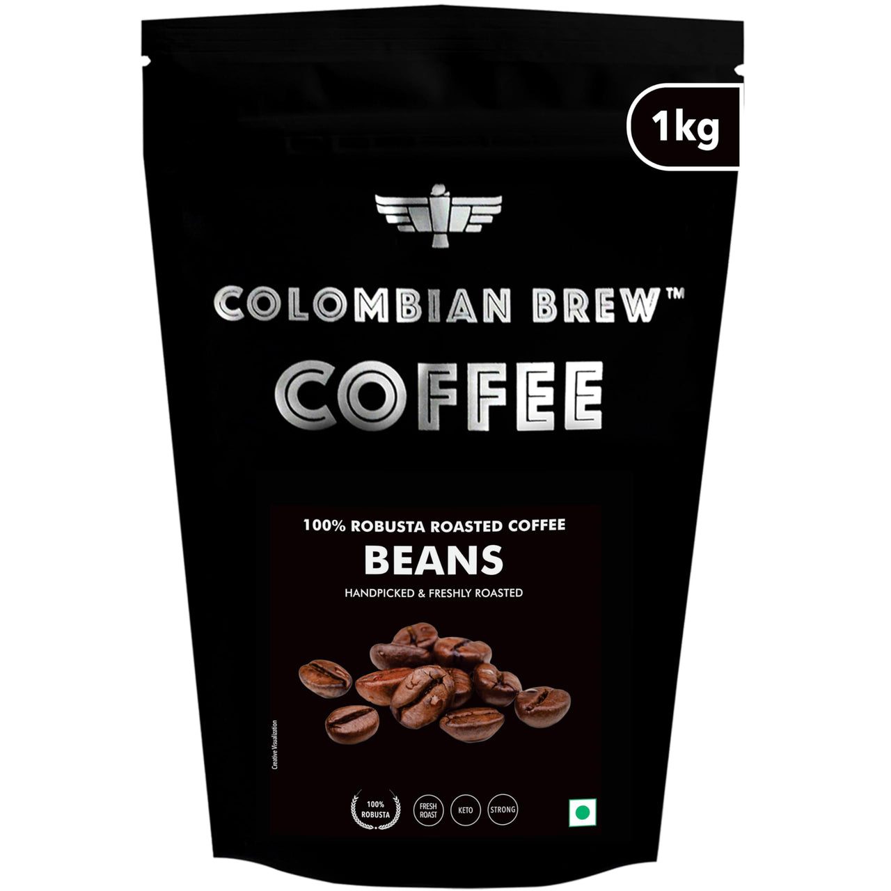 Colombian Brew 100% Robusta Roasted Coffee Beans 1kg