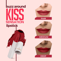 Juice Kiss Sensation Lipstick with Goodness of Bio Retinol, UV Protection & Long lasting Lipstick (Red Addict - M03)