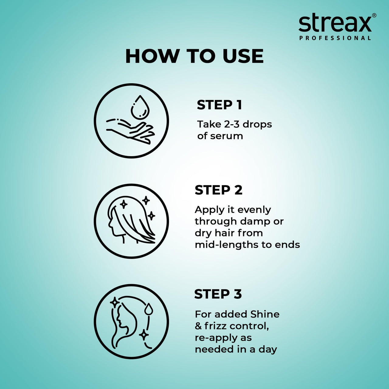Streax Professional Vitariche Gloss Hair Serum | Frizz-Free Hair | Enhance Shine and Smoothness | With Vitamin E & Macadamia Oil| | For All Hair Types| 115 ml Pack of 2