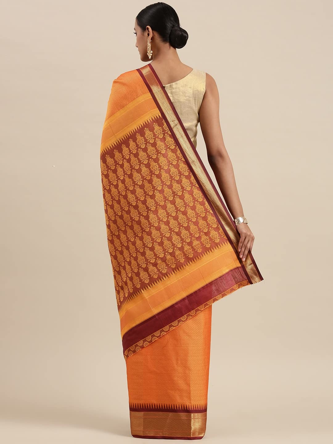 Pandadi Saree Women's  Cotton Silk Saree With Blouse Piece