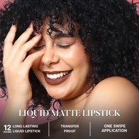 FLiCKA Weightless Impression Liquid Lipstick| Enriched With Vitamin E, Matte Finish, Moisturizing, Creaseless Formula, 14 Tuesday, 1.6ml