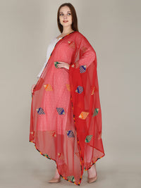 DIAMO Embroidered Chiffon Women's  Dupatta