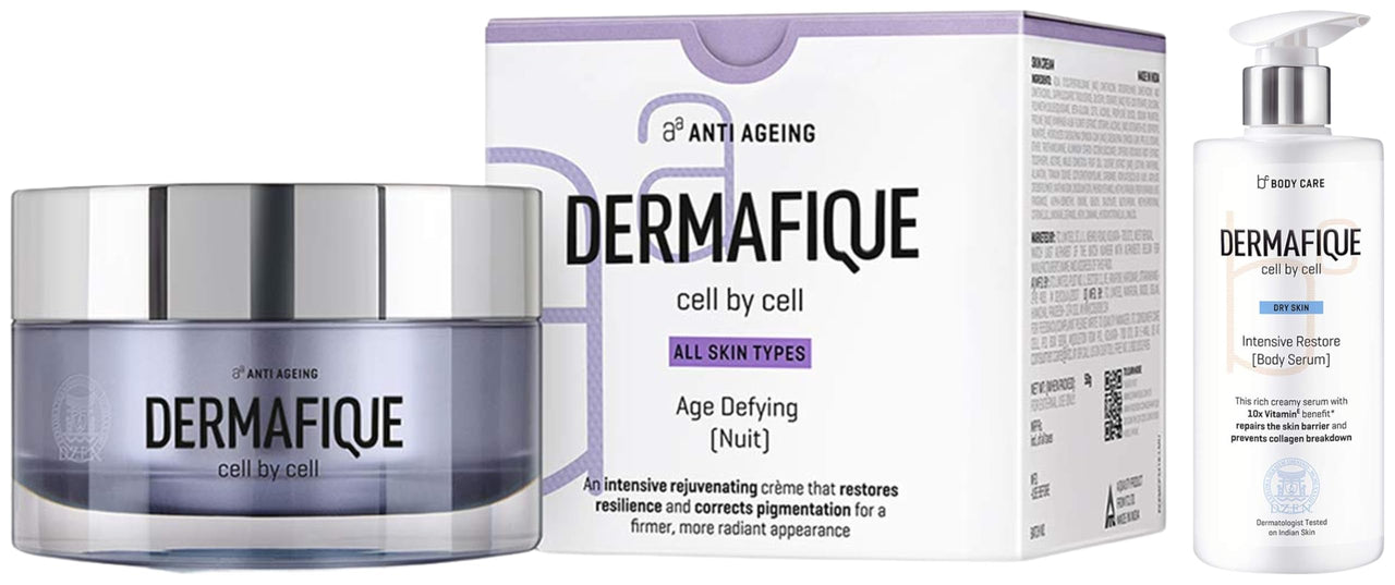 Dermafique Intensive Restore Body Lotion Serum with Vitamin E – 300ml Body Lotion Age Defying Nuit Cream – 50g