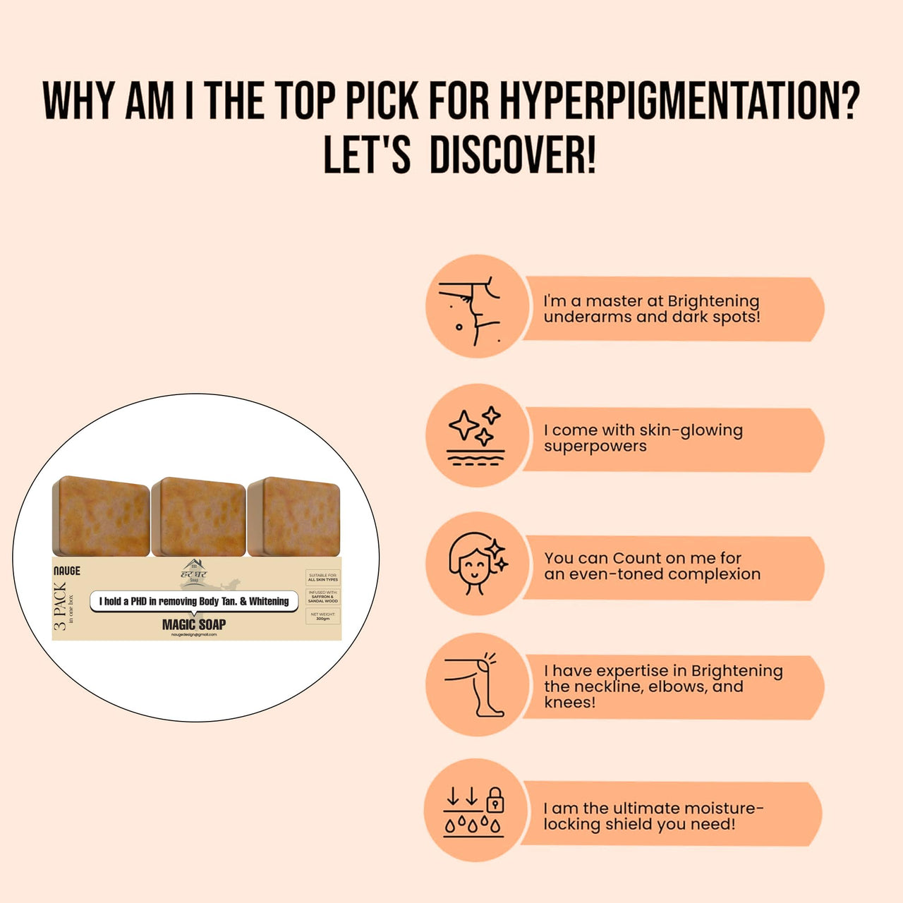 HarGhar Soaps Sandalwood & Saffron Magic Soaps For Bath (100 Gms Pack Of 3) | Paraben Free | Chandan & Kesar Bath Soap | Handmade For Glowing | Skin Brightening Soap For Men & Women (100 g (Pack of 3)) (100g (Pack of 3))