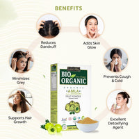 INDUS VALLEY Bio Organic 100% Natural Amla Indian Gooseberry Fruit Powder for Hair Growth, Skin, Drinking and Eating - 100g