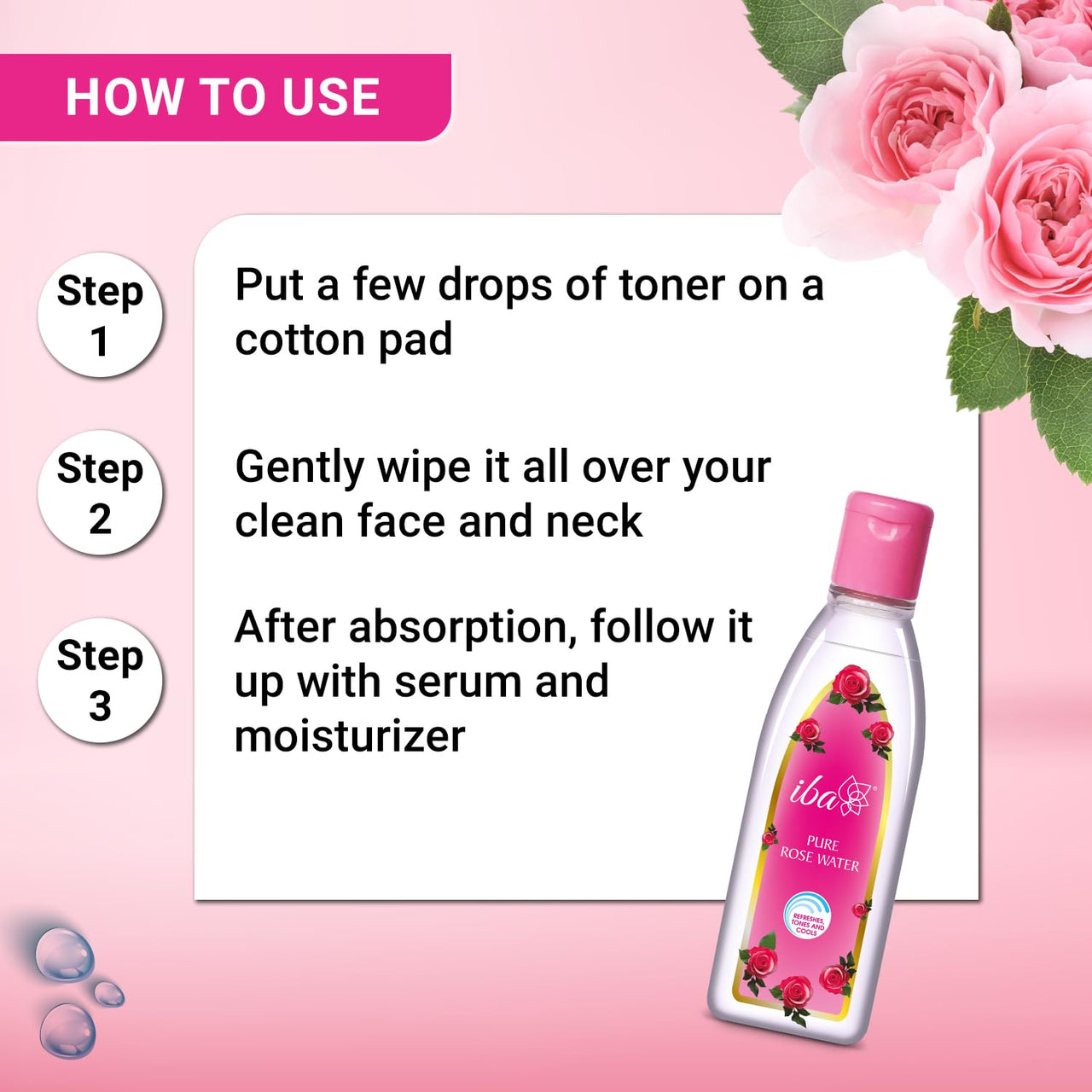 Iba Pure Rose Water, 105 Ml (Pack of 2)