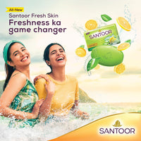 SANTOOR Royal Sandal, 6x125g&Santoor Aloe Fresh Soap with Aloe Vera and Lime for Radiant Looking Skin, 125g, 4 + 1