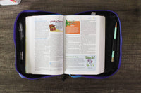 Adventure Bible Cover for Boys, Zippered, with Handle, Nylon, Blue, Medium
