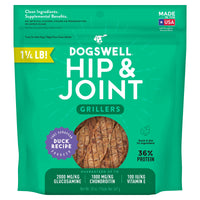 DOGSWELL 100% Grilled Meat Dog Treats, Made in The USA with Glucosamine, Chondroitin & New Zealand Green Mussel for Healthy Hips, 20 oz Duck 1.25 Pound (Pack of 1)