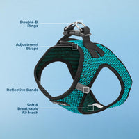 Voyager Step-in Air Dog Harness - All Weather Mesh Step in Vest Harness for Small and Medium Dogs and Cats by Best Pet Supplies - Harness (Turquoise 2-Tone), L (Chest: 18-20.5