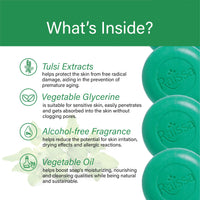 Raissa Bath Soap, 85g (Pack of 6) Vrinda Tulsi, Haldi Chandan, Sandal Raja | Alcohol-Free Fragrance | No Harsh Chemicals