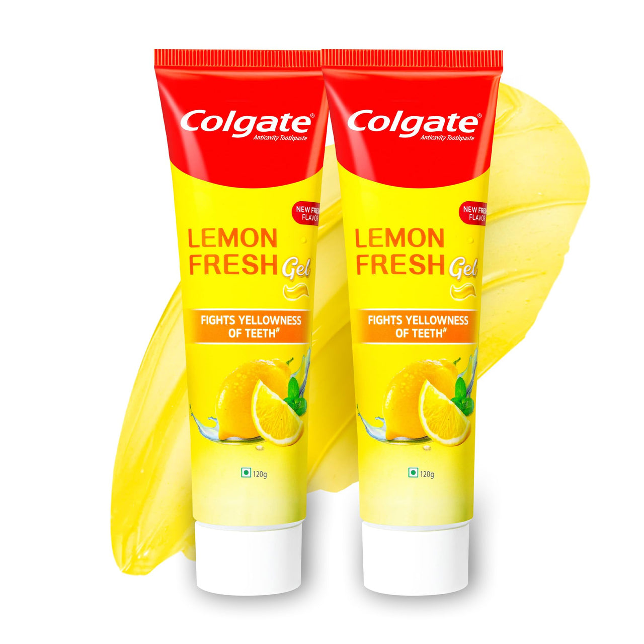 Colgate Lemon Fresh Gel Toothpaste, Fights Yellowness of Teeth, Freshens Breath, Anticavity Fluoride Toothpaste, Enamel-Safe (240gm)