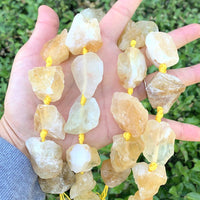2 Strands Adabele Natural Raw Yellow Citrine Crystal Quartz Nugget Rough Gems Stone (30 Inch Total) Chakras Healing Gemstone Loose Beads GA-C4 2