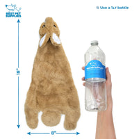 Best Pet Supplies 2-in-1 Stuffless Squeaky Dog Toys with Soft, Durable Fabric for Small, Medium, and Large Pets, No Stuffing for Indoor Play, Holds a Plastic Bottle - Hare, Large Brown/Hare
