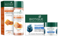 Biotique Bio Honey Water Clarifying Toner, 120ml And Biotique Bio Seaweed Revitalizing Anti Fatigue Eye Gel, 15g