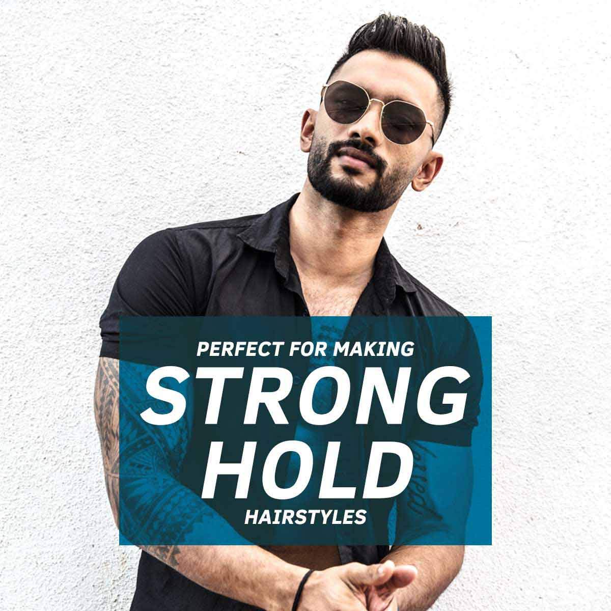 Ustraa Strong Hold Hair Wax For Men- Wet Look - 100g - Non-greasy wax, Easy-to-Wash, Strong Hold, Glossy & Shiny Finish, Wet Italian-look without harmful chemicals