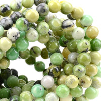 100Pcs Natural Crystal Beads Stone Gemstone Round Loose Energy Healing Beads with Free Crystal Stretch Cord for Jewelry Making (Australian Chrysoprase, 6MM) Australian Chrysoprase