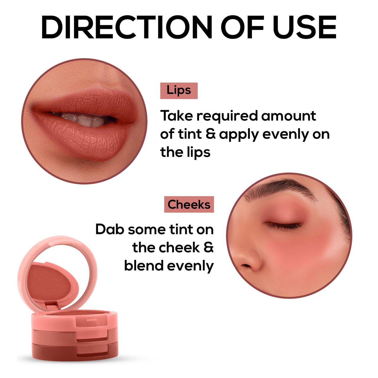 RENEE Glam Stack 3-In-1 Lip & Cheek Tint - Nude 4.5gm - 3 Shades in 1, Rich Creamy Natural Seamless Finish, Smooth & Blendable Formula- Travel Friendly, Quick & Easy to Use