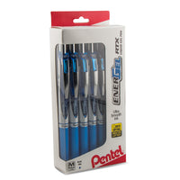 Pentel® EnerGel™ RTX Retractable Liquid Gel Pens, Medium Point, 0.7 mm, 54% Recycled, Blue Barrel, Blue Ink, Pack Of 12 Pens