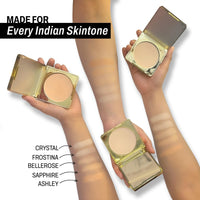 Born16 Moon Duchess Velvet Hydrolock Compact Powder – Crystal | India’s First Encapsulated Hyaluronic Acid | Medium-High Coverage, Smooth-Matte Finish | 24-Hour Stay with Vitamin E & SPF, 9g