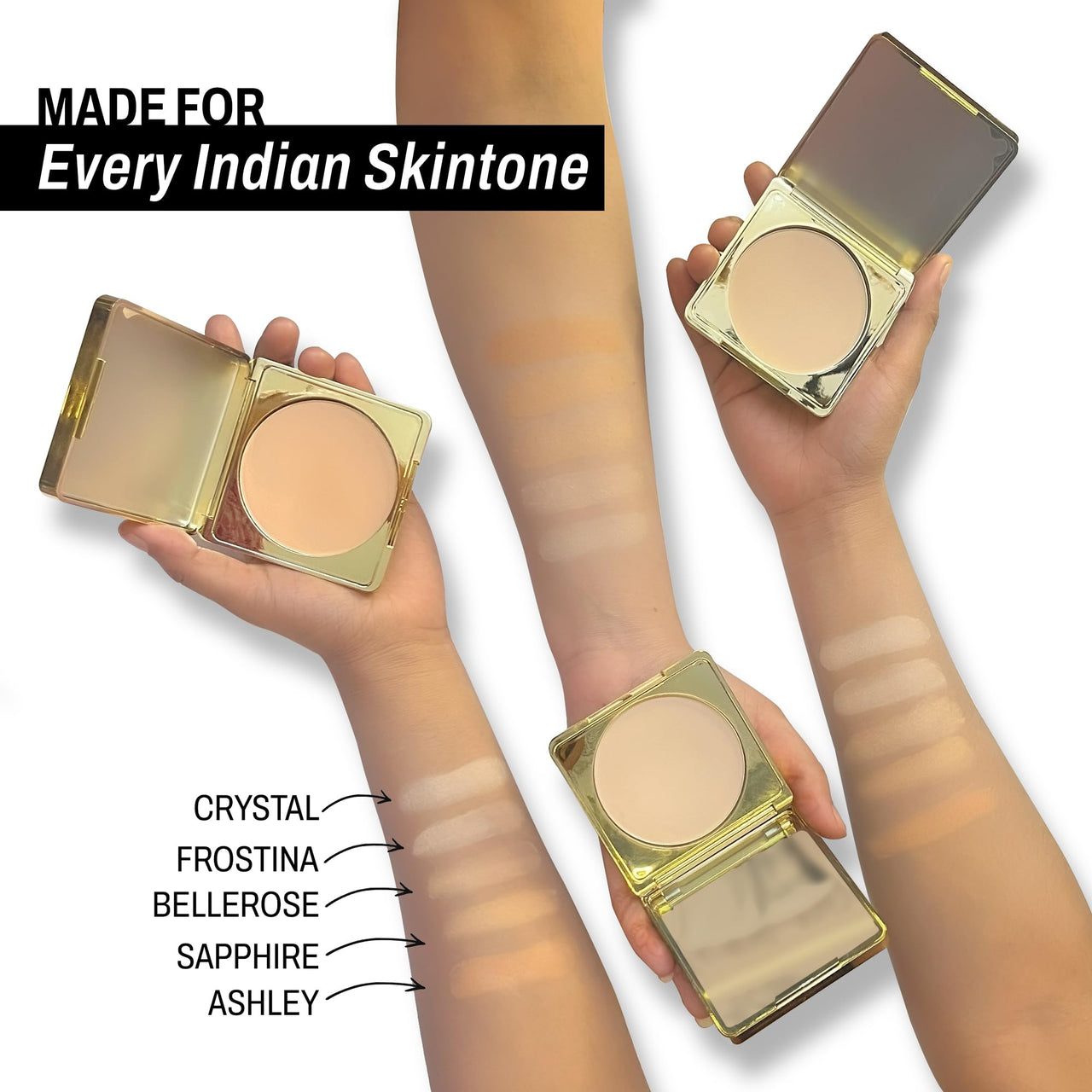 Born16 Moon Duchess Velvet Hydrolock Compact Powder – Sapphire | India’s First Encapsulated Hyaluronic Acid | Medium-High Coverage, Smooth-Matte Finish | 24-Hour Stay with Vitamin E & SPF, 9g