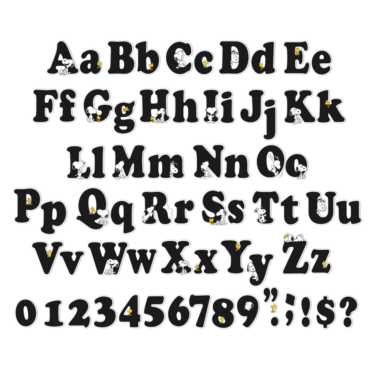 Eureka Peanuts Letter, Number, Punctuation Mark, and Symbol Classroom Decorations for Teachers, 4" H, 210 Pieces