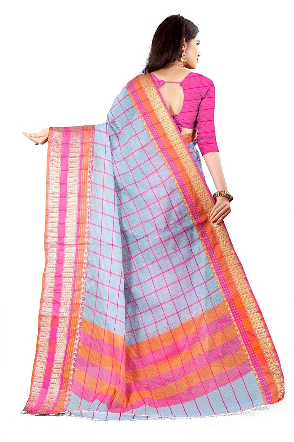 Amazon Brand - Anarva Soft Heavy & Cotton Silk Sarees for women, Beautiful saree free size with unstitched Blouse Piece