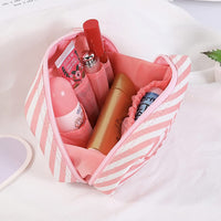 House of Quirk Polyester Makeup Bag Lazy Travel Toiletry Bag Cosmetic Organizer Waterproof Travel Accessories for Women and Girls (Pink)